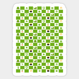 St Patrick's Day Checkered Pattern Sticker